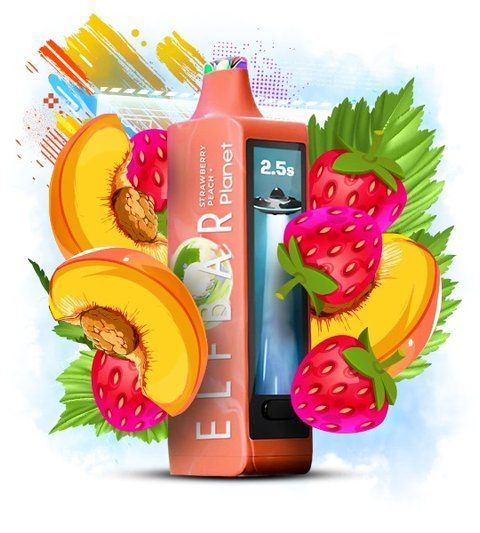 Elf Bar Planet 25000 Strawberry Peach+ (Полуниця Персик) planet25008 фото
